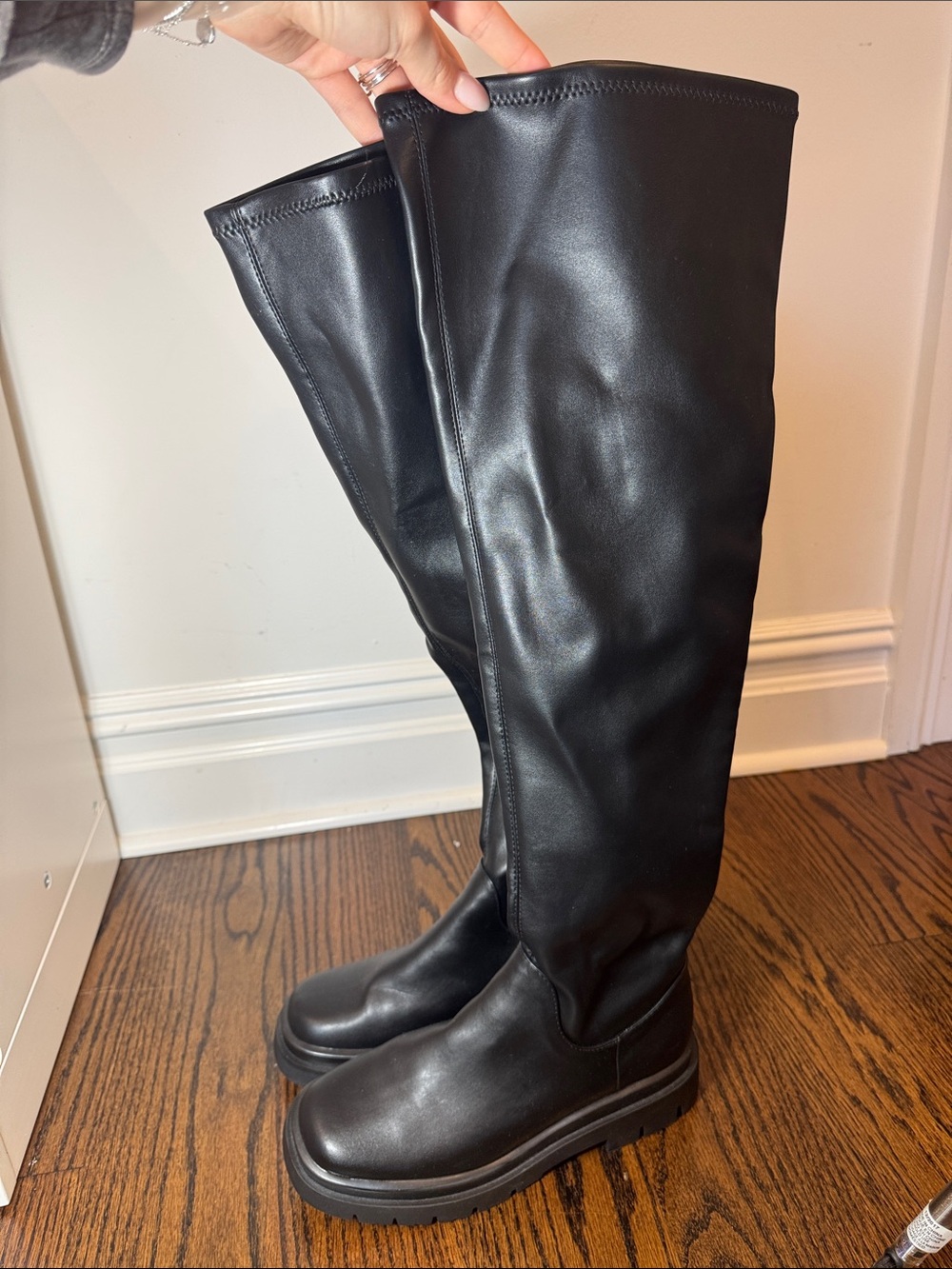 Steve Madden Black Over-The-Knee Platform Boots